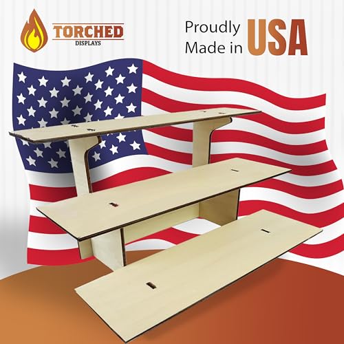 3-Tier Straight Wooden Retail Table Display Stand Portable