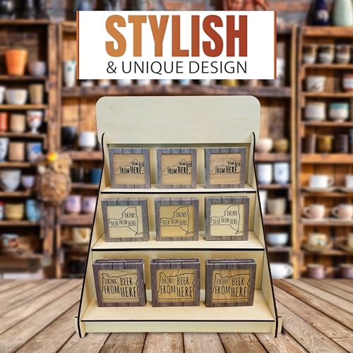 Wooden Portable 3 Step Riser Soap Display Stand