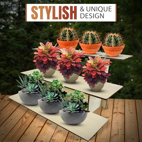 3-Tier Straight Wooden Retail Table Display Stand Portable