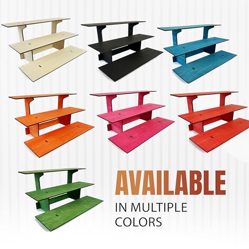 3-Tier Straight Wooden Retail Table Display Stand Portable