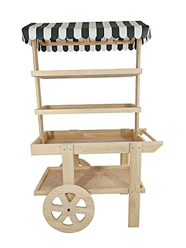 Handmade Flower Cart with Awning - 42" Long
