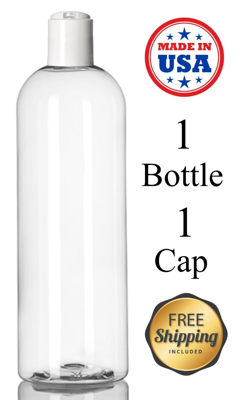 Bulk Lot of 16 oz. White Disc Cap Bottles
