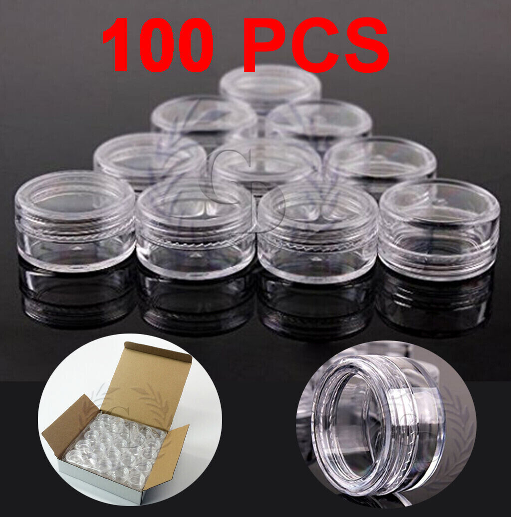 100 Pack High Quality 5g Plastic Sample Jars