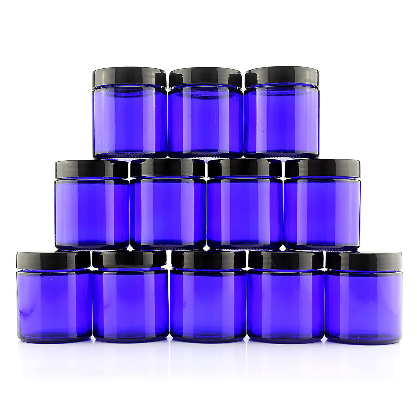 12-Pack of 4 oz Cobalt Blue Glass Jars