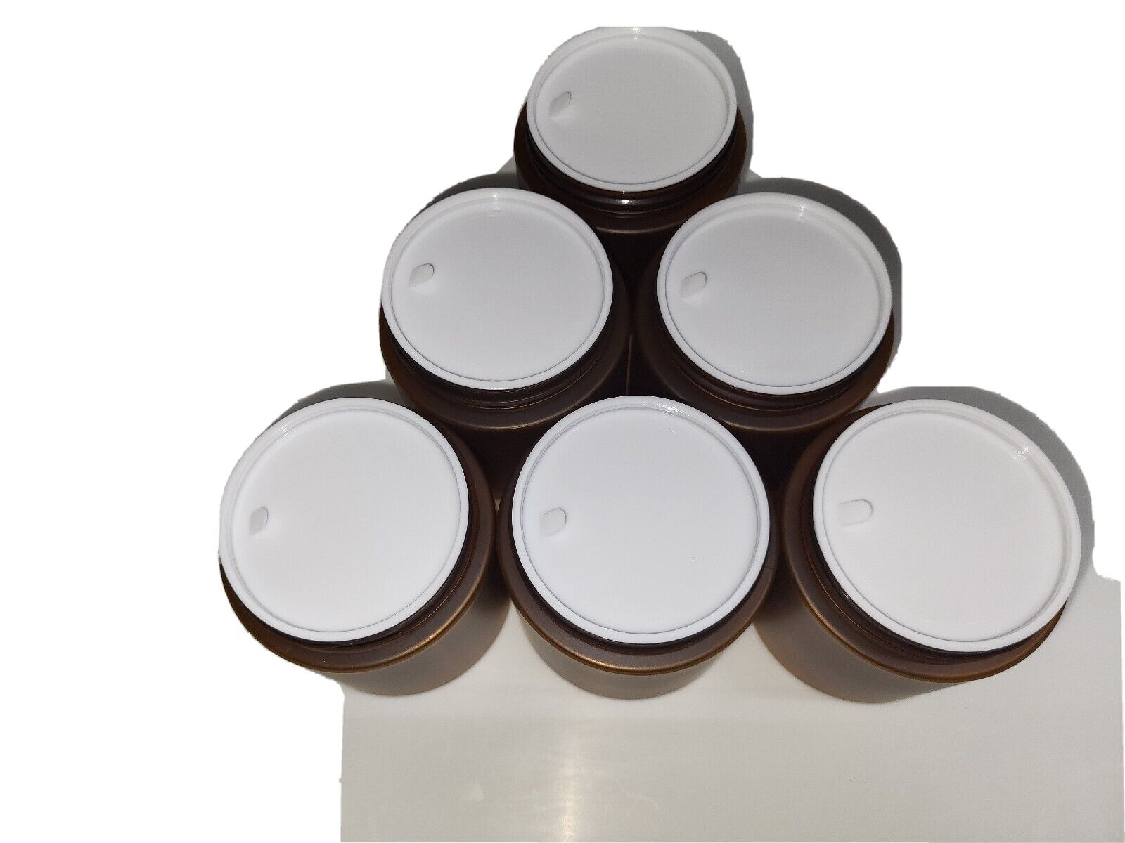 Amber Cosmetic Jars with Bamboo Lid