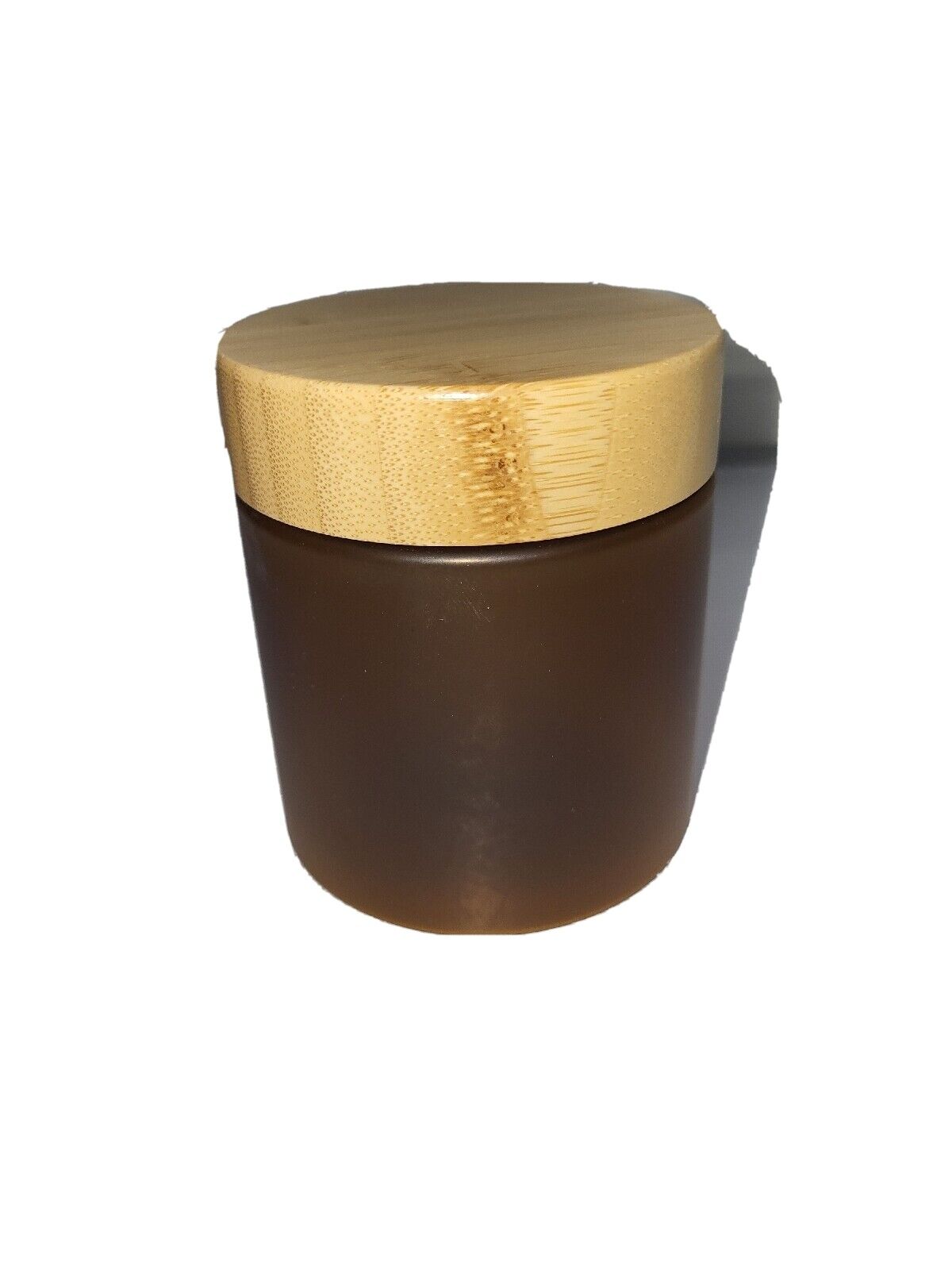 Amber Cosmetic Jars with Bamboo Lid