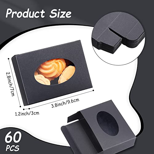 60 Pack Kraft Soap Packaging Boxes with Window, Oval