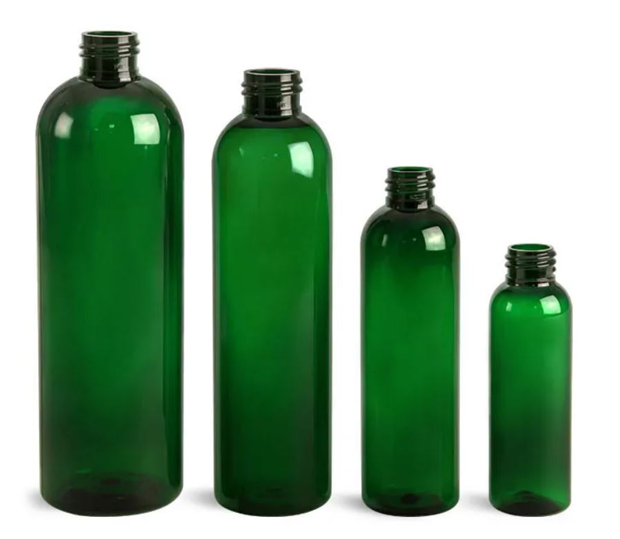 Cosmo Round Plastic Bottles with White Disc Cap