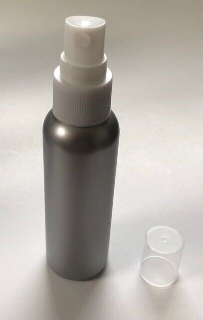 100 Silver PET Plastic Bottles. 2 oz Mist Sprayer