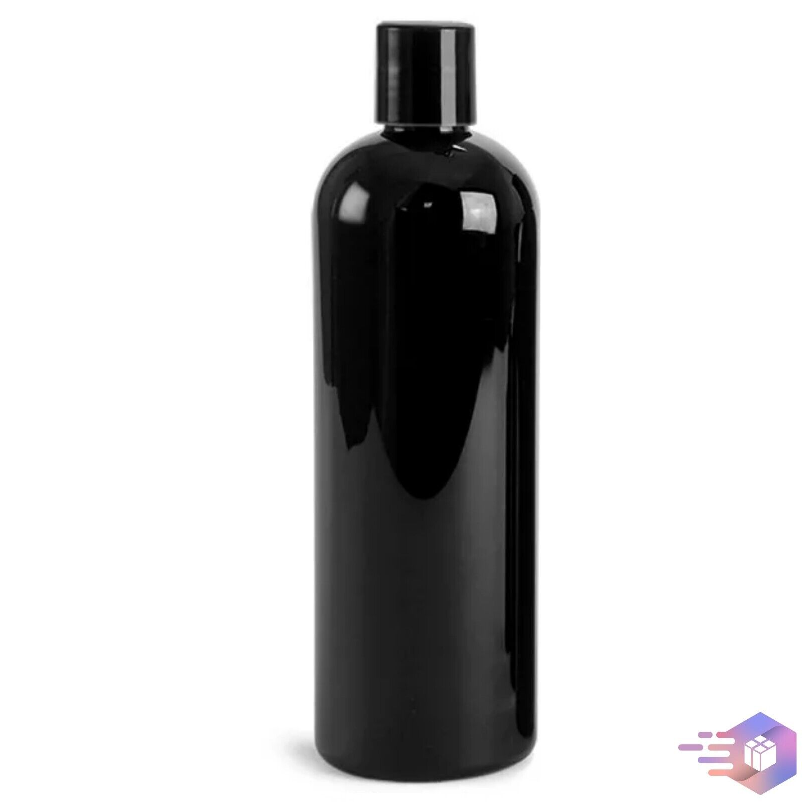 16 oz Midnight-Black Cosmo Shampoo Bottle with Cap