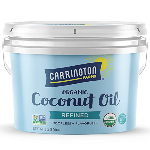 Carrington Farms Organic Refined Coconut Oil, Non-GMO, 1 Gallon