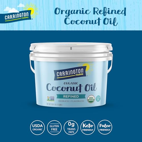 Carrington Farms Organic Refined Coconut Oil, Non-GMO, 1 Gallon