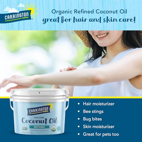 Carrington Farms Organic Refined Coconut Oil, Non-GMO, 1 Gallon