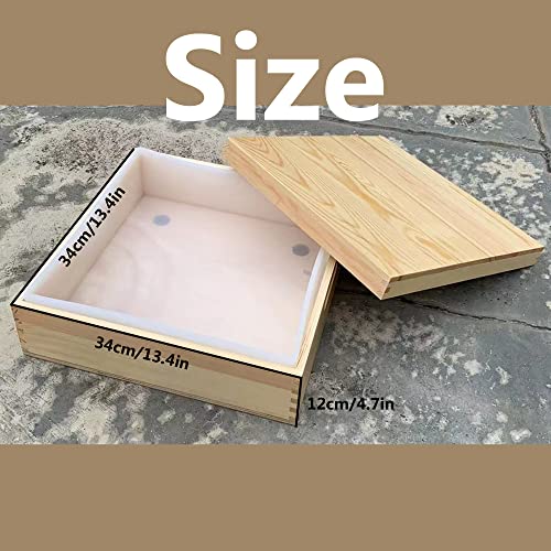 Large Square Silicone Soap Mold with Wood Accessories