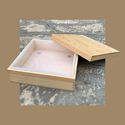 Large Square Silicone Soap Mold with Wood Accessories