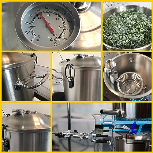 Stainless Steel Essential Oil Distiller, Steam Distillation - 3 Gal