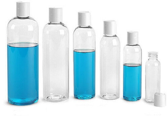 2 oz Clear Bullet Bottle PET + dispensing caps