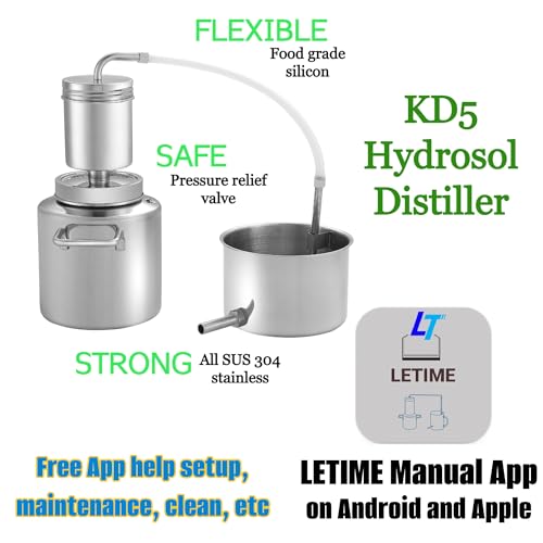 KD5 Stainless Steel Hydrosol Maker, Essential Oil Distiller