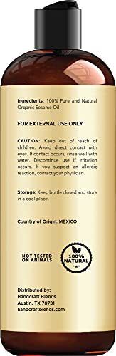 Organic Sesame Oil 8 oz - Pure, Natural, Therapeutic Grade