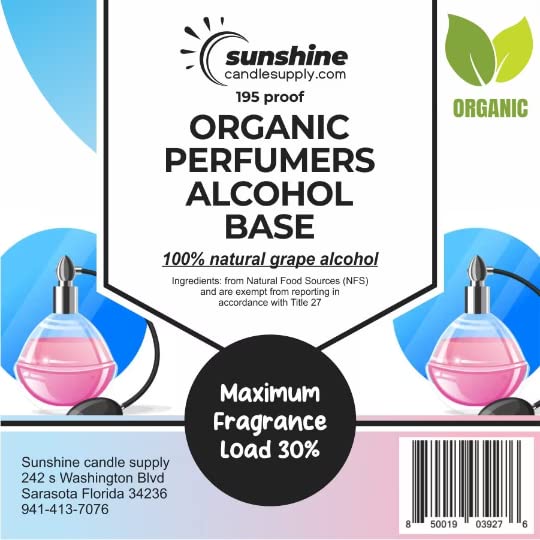 Organic Perfumers Alcohol for Perfume Making, 8oz Bottle