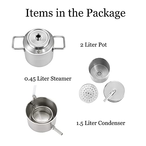 KD5 Stainless Steel Hydrosol Maker, Essential Oil Distiller