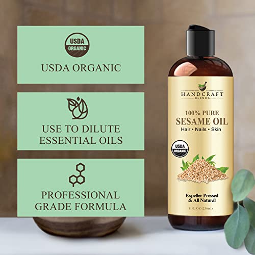 Organic Sesame Oil 8 oz - Pure, Natural, Therapeutic Grade