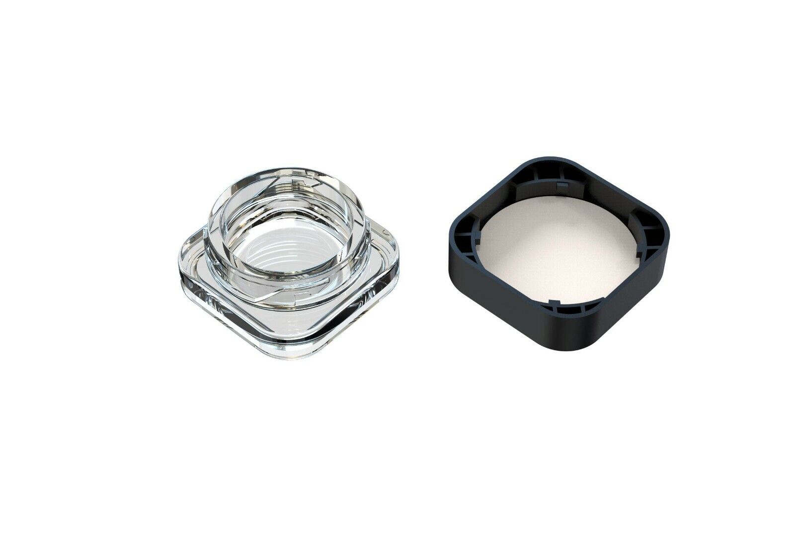 2 Pack Thick Glass Cube Storage Jars