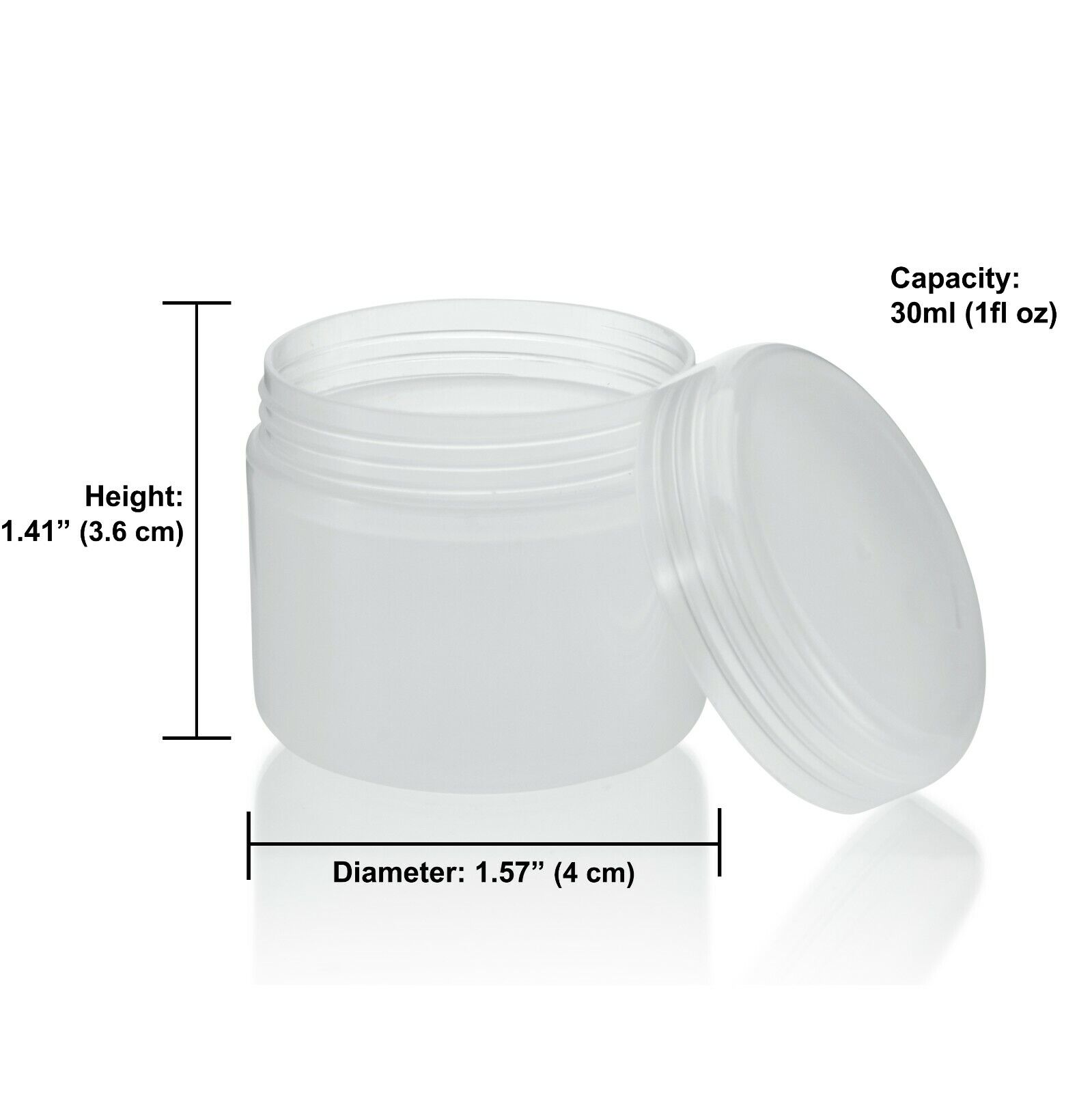24 Pack White Translucent Cream Jars with Lids