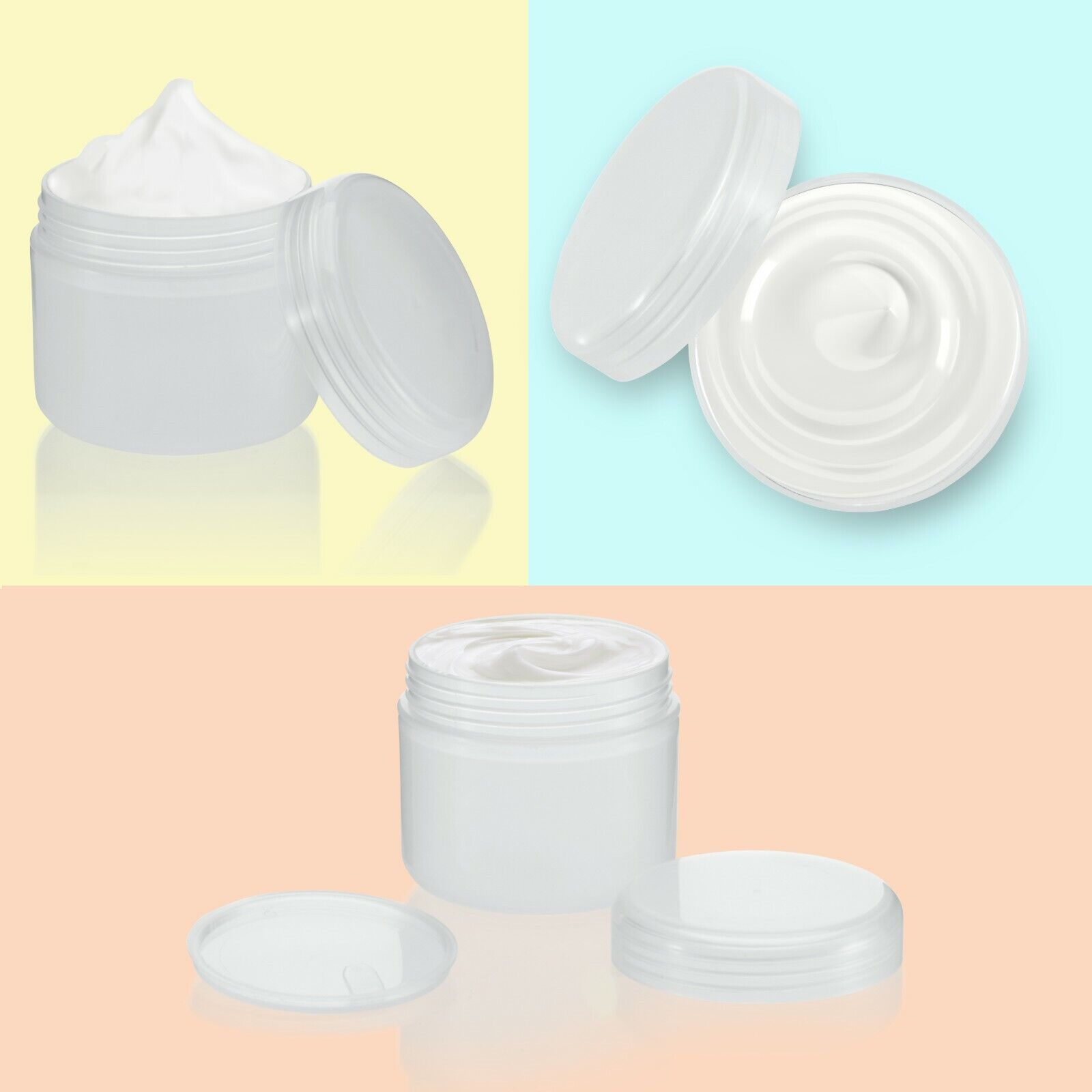 24 Pack White Translucent Cream Jars with Lids