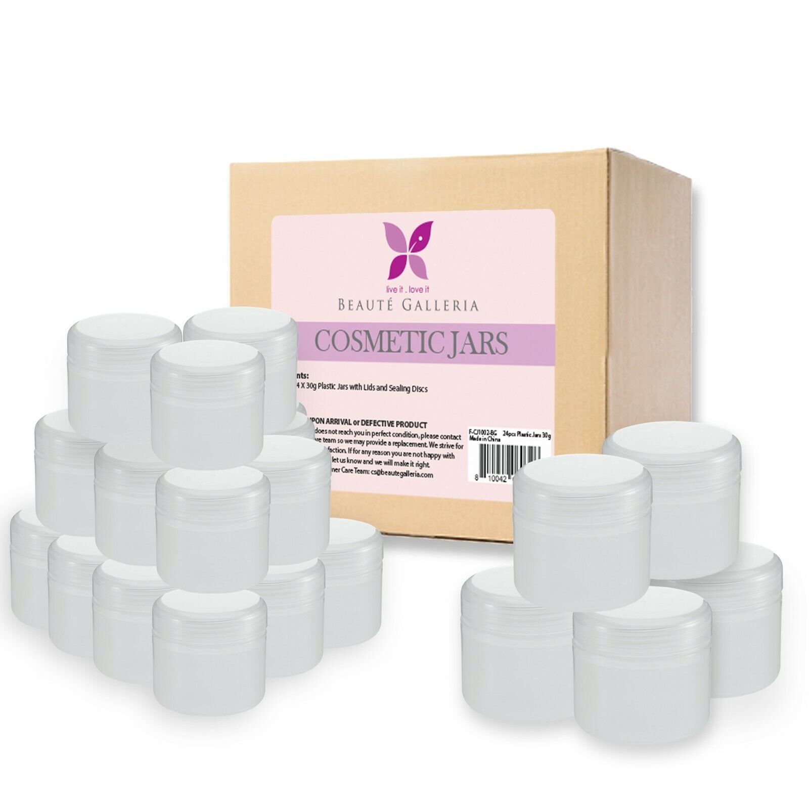 24 Pack White Translucent Cream Jars with Lids