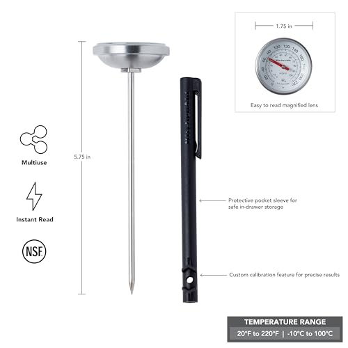 Analog Instant Read Food and Meat Thermometer, 1.75-inch