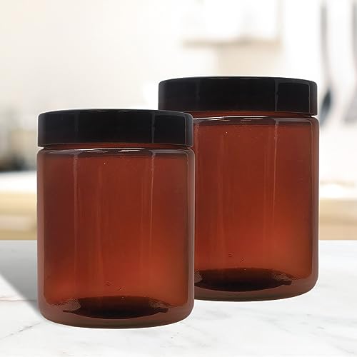 Amber Glass Jars for Body Butter and Creams