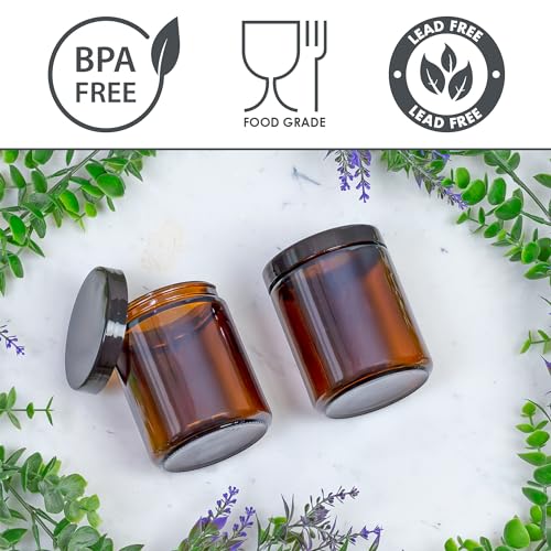 Amber Glass Jars for Body Butter and Creams