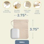 Cotton Muslin Bags - 2.75x4 Inch, 100 Count