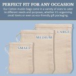 Cotton Muslin Bags - 12x17cm, 25 Pack