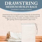 Cotton Muslin Bags - 12x17cm, 25 Pack