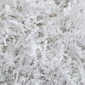 White Crinkle Cut Paper Shred Filler for Gifts