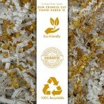 White & Gold Crinkle Cut Paper Shred Filler