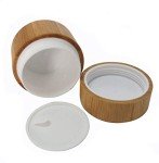 2 Refillable Bamboo Cosmetic Jars for Creams