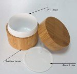 2 Refillable Bamboo Cosmetic Jars for Creams
