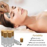 Bamboo-Lid Glass Roll-On Bottles for Essential Oils