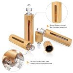 12-Piece Bamboo Roll-On Bottles for Essential Oils