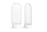 12-Pack Clear PET Travel Bottles with Snap Caps
