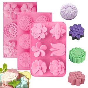 Flower Silicone Soap Molds - 3 Pack Set