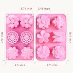Flower Silicone Soap Molds - 3 Pack Set