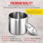 16 Quart Heavy Duty Stainless Steel Stockpot