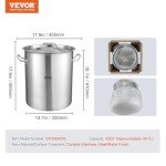 42 Quart Stainless Steel Stockpot for Cooking