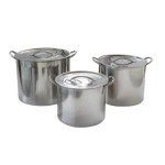 Stainless Steel Stock Pot Set with Lids - 3 Piece