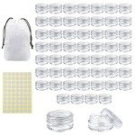 55 Pcs Mini Sample Containers with Lids and Labels