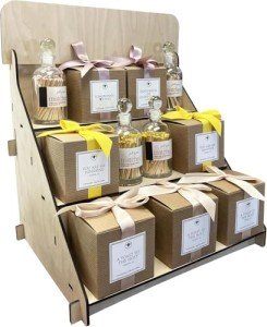 Wooden Portable 3 Step Riser Soap Display Stand